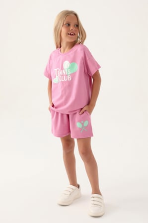 RolyPoly Tennis Club Pembe Kız Çocuk Şort Takım