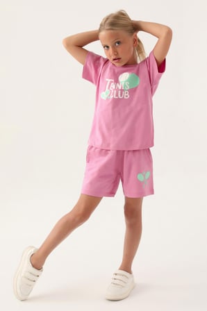 RolyPoly Tennis Club Pembe Kız Çocuk Şort Takım
