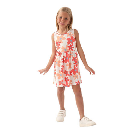 Kız Çocuk Elbise Çiçek Desenli RP3393-3