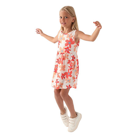 Kız Çocuk Elbise Çiçek Desenli RP3393-3