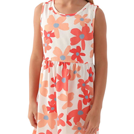 Kız Çocuk Elbise Çiçek Desenli RP3393-3