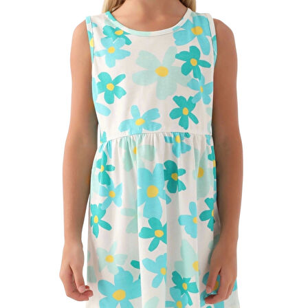 Kız Çocuk Elbise Çiçek Desenli RP3393-3