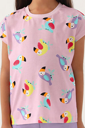 RolyPoly Owl Mor Kız Çocuk Kapri Takım