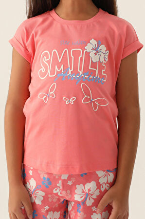 RolyPoly Smile Anytime Neon Pembe Kız Çocuk Kapri Takım