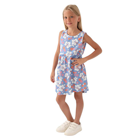 Çiçekli Penye Elbise RP3409-3