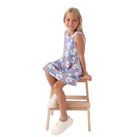 Çiçekli Penye Elbise RP3409-3