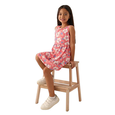 Çiçekli Penye Elbise RP3409-3