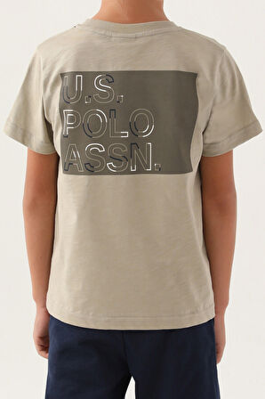 U.S. Polo Assn Lisanslı Printed Açık Haki Erkek Çocuk Bermuda Takım