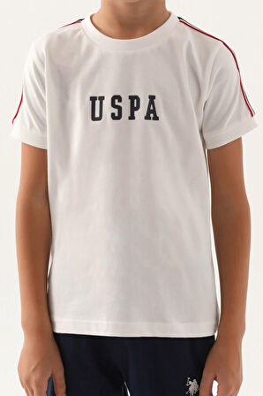 U.S. Polo Assn Lisanslı With Sleeve Detail Krem Erkek Çocuk Bermuda Takım
