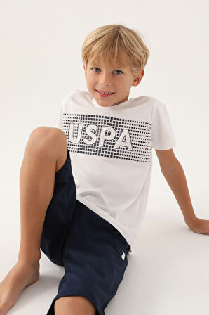 U.S. Polo Assn Lisanslı Dotted Krem Erkek Çocuk Kapri Takım