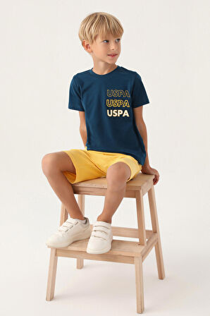 U.S. Polo Assn Lisanslı Polo Lacivert Erkek Çocuk Bermuda Takım