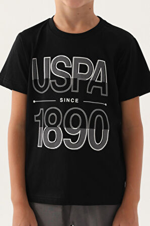 U.S. Polo Assn Lisanslı Compartmented Siyah Erkek Çocuk Bermuda Takım