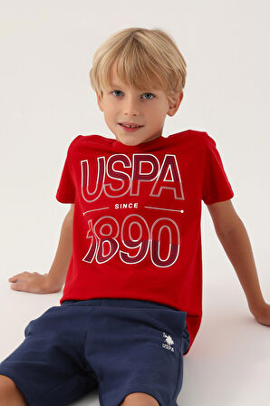 U.S. Polo Assn Lisanslı Compartmented Kırmızı Erkek Çocuk Bermuda Takım