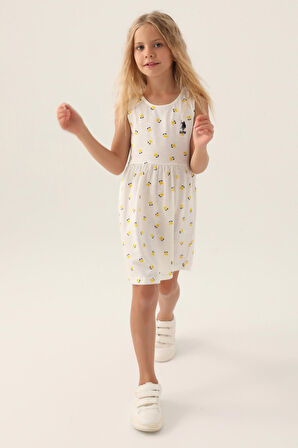 U.S. Polo Assn Lisanslı Heart Dress Sarı Kız Çocuk Gecelik