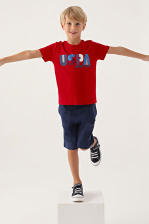 Lisanslı Colourful Kırmızı Erkek Çocuk Bermuda Takım