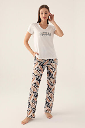 Arnetta Keep Krem Kadın Kısa Kol Pijama Takımı