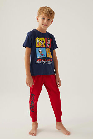 Mickey Mouse Friends Koyu İndigo Erkek Çocuk Pijama Takımı