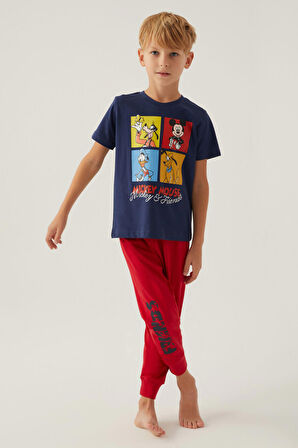 Mickey Mouse Friends Koyu İndigo Erkek Çocuk Pijama Takımı
