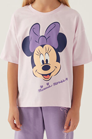 Minnie Mouse Smile Pembe Kız Çocuk Kapri Takım