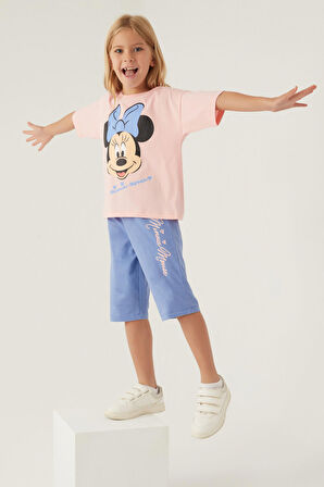 Minnie Mouse Smile Somon Kız Çocuk Kapri Takım