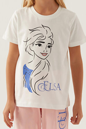 Frozen Gril Krem Kız Çocuk Kapri Takım