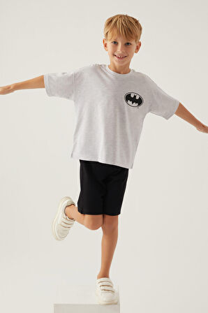 Batman With Emblem Kar Melanj Erkek Çocuk Bermuda Takım