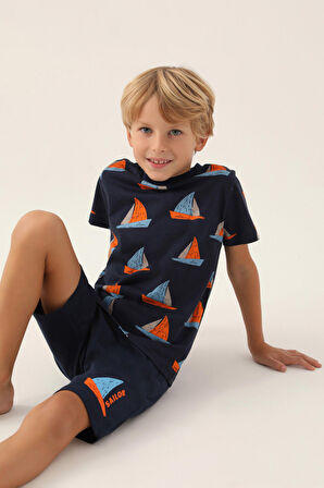 RolyPoly Boat Lacivert Erkek Çocuk Bermuda Takım