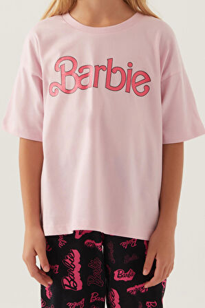 Barbie Cool Toz Pembe Kız Çocuk Pijama Takımı