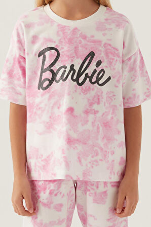 Barbie Written Pembe Kız Çocuk Bermuda Takım