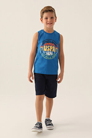 U.S. Polo Assn Lisanslı Tree Cobalt Erkek Çocuk Bermuda Takım
