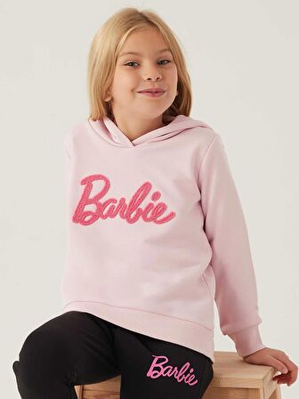 Barbie Kız Çocuk Kapüşonlu Sweatshirt 3-7 Yaş Toz Pembe