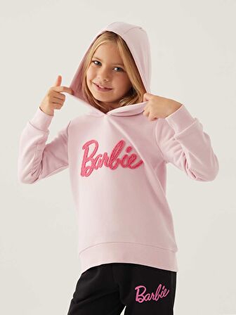 Barbie Kız Çocuk Kapüşonlu Sweatshirt 3-7 Yaş Toz Pembe