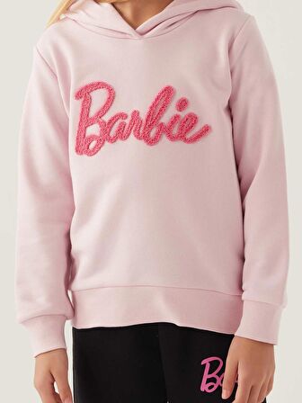 Barbie Kız Çocuk Kapüşonlu Sweatshirt 3-7 Yaş Toz Pembe