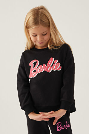 Barbie Graphic Siyah Kız Çocuk Sweatshirt