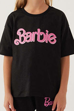 Barbie Short Siyah Kız Çocuk T-Shirt
