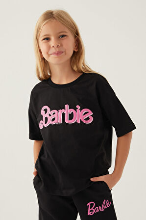 Barbie Short Siyah Kız Çocuk T-Shirt