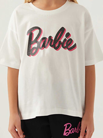 Barbie Kız Çocuk Tişört 3-7 Yaş Krem