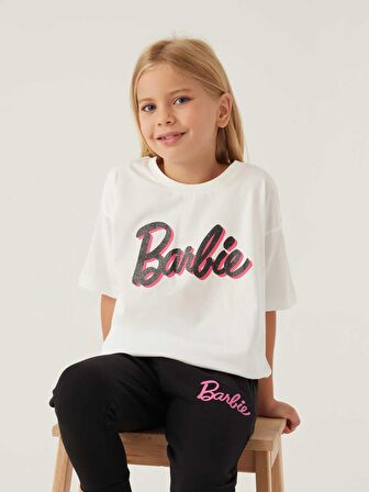 Barbie Kız Çocuk Tişört 3-7 Yaş Krem