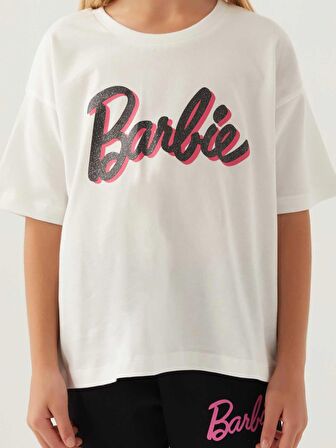 Barbie Kız Çocuk Tişört 3-7 Yaş Krem