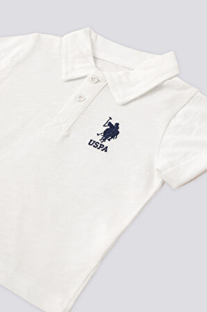 U.S. Polo Assn Lisanslı Button Beyaz Erkek  Bebek Takımı