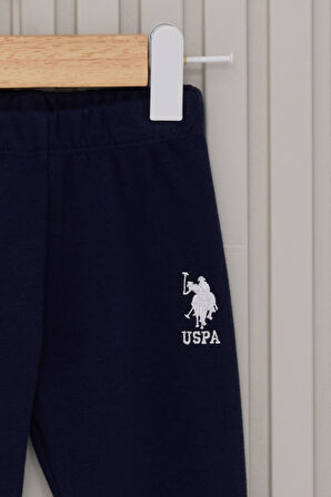 U.S. Polo Assn Krem Kolları Çizgili Bebek İkili Takım