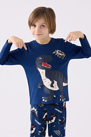 Rolypoly Erkek Çocuk Uzun Kol Pijama Takım RP3428 Koyu İndigo