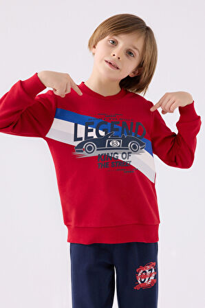 Rolypoly Erkek Çocuk Eşofman Takımı RP3441 Kırmızı