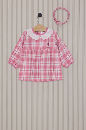 Us Polo Kız Bebek Elbise USB2138 Krem