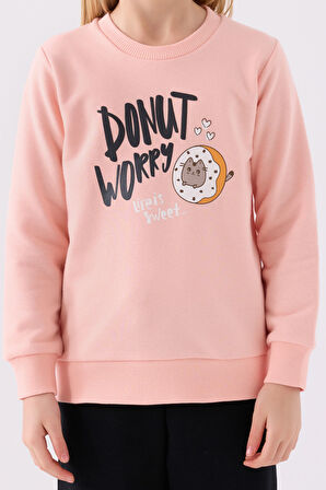 Rolypoly Kız Çocuk Eşofman Takımı RP3469 Açık Somon