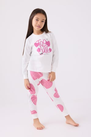 Rolypoly Kız Çocuk Uzun Kol Pijama Takım RP3471 Karanfil