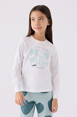 Rolypoly Kız Çocuk Uzun Kol Pijama Takım RP3471 Su Yeşili