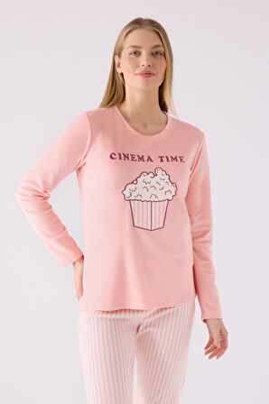 Rolypoly Kadın Uzun Kol Pijama Takım RP3479 Pembe