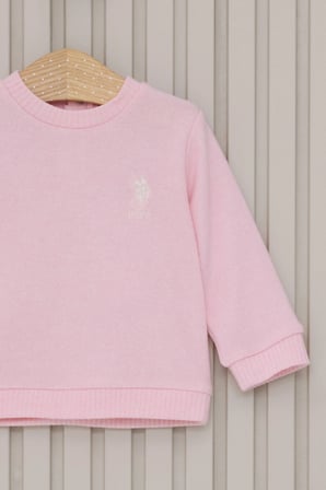 US POLO KIZ BEBEK UZUN KOL 2LI TAKIM - Açık Pembe