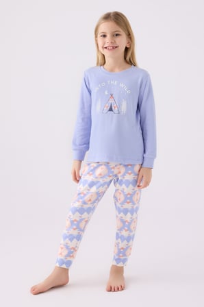 Arnetta Kız Çocuk Uzun Kol Pijama Takım AR3097 Lila